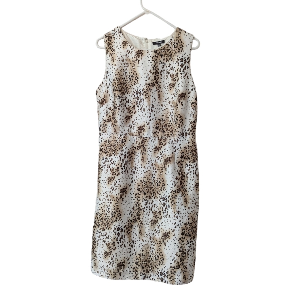 Animal Print Premise Dress Women's size 10 Leopard Jaguar satin Aline